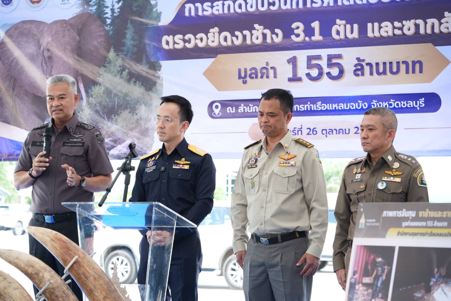 กรมศุลกากรทลายขบวนการลักลอบค้างาช้างข้ามชาติ ซุกซ่อนไม้แปรรูป ตรวจยึดกว่า 3.1 ตัน มูลค่าสูงถึง 155 ล้านบาท — ภาพที่ 4
